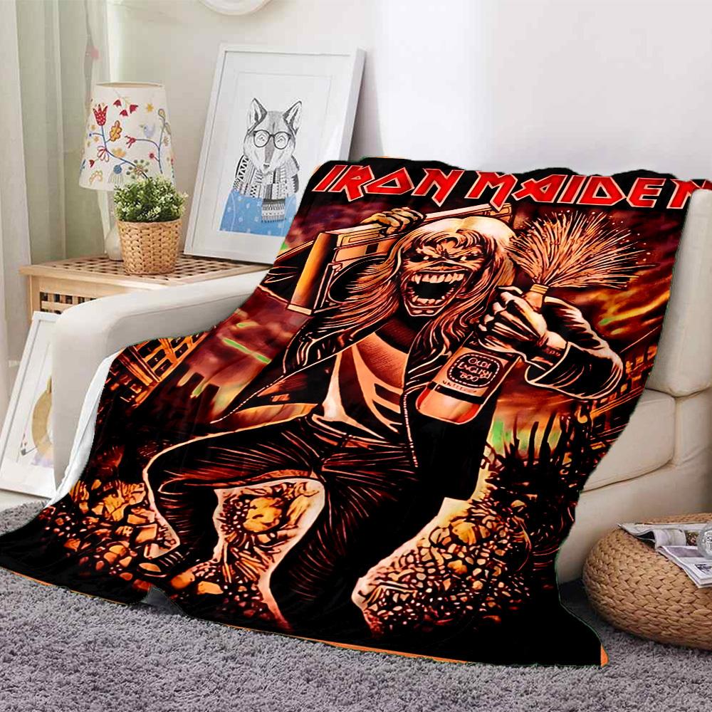 1 Stück Iron Maiden Band Merchandise Flanelldecke [Gemütliche Überwurfdecke] Für Sofa, Bett, Reisen, Camping, Wohnzimmer, Büro, Couch, Stuhl Und Bett