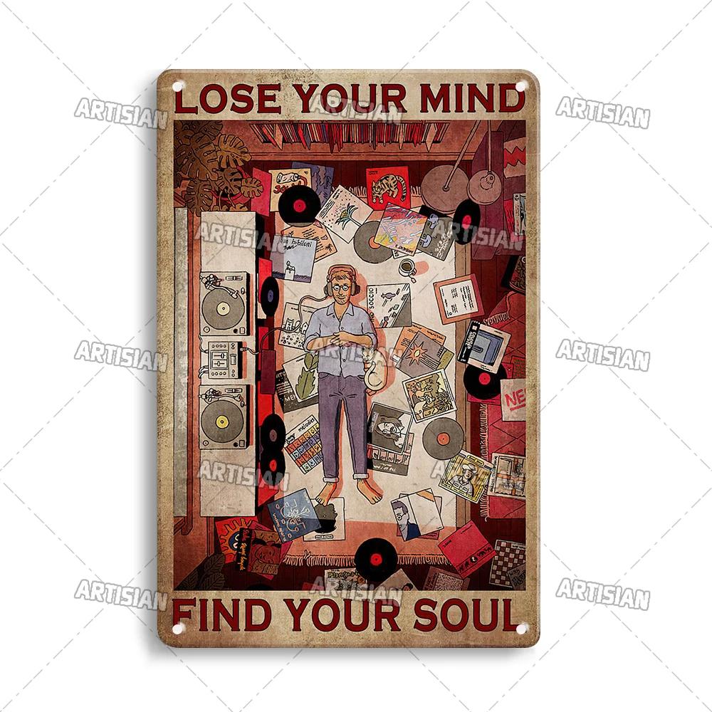 ARTISIAN Rusty Vinyl Records Metal Tin Sign Vintage Decorative Plate Classic Music Metal Sign Man Cave Home Studio Wall Decor