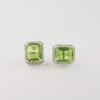 Peridot Gemstone 925 Sterling Silver Zircon Studs Earring 0.57" For Women CZE-6-11
