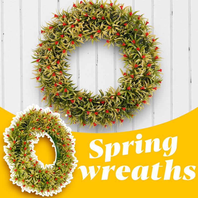 Spring Simulated Berry Wreath Simulated Flower Shopping Mall Window Decoration Outdoor Courtyard Door Hanging