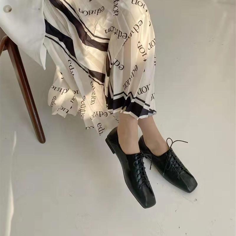 Mode Bailamos 2025 Damen Ballerinas Schnürschuhe Damen Eckige Zehenpartie Flacher Absatz Sandalen Frühling Loafers Schuhe Lässige Oxford Schuhe Damen Ballerinas Slipper