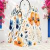 Aquarell-Blumenprint V-Ausschnitt Langarm Damen Krankenschwester Arbeitskittel Weich Atmungsaktiv Medizinische Gesundheitsversorgung Arbeitsbluse Mit Taschen