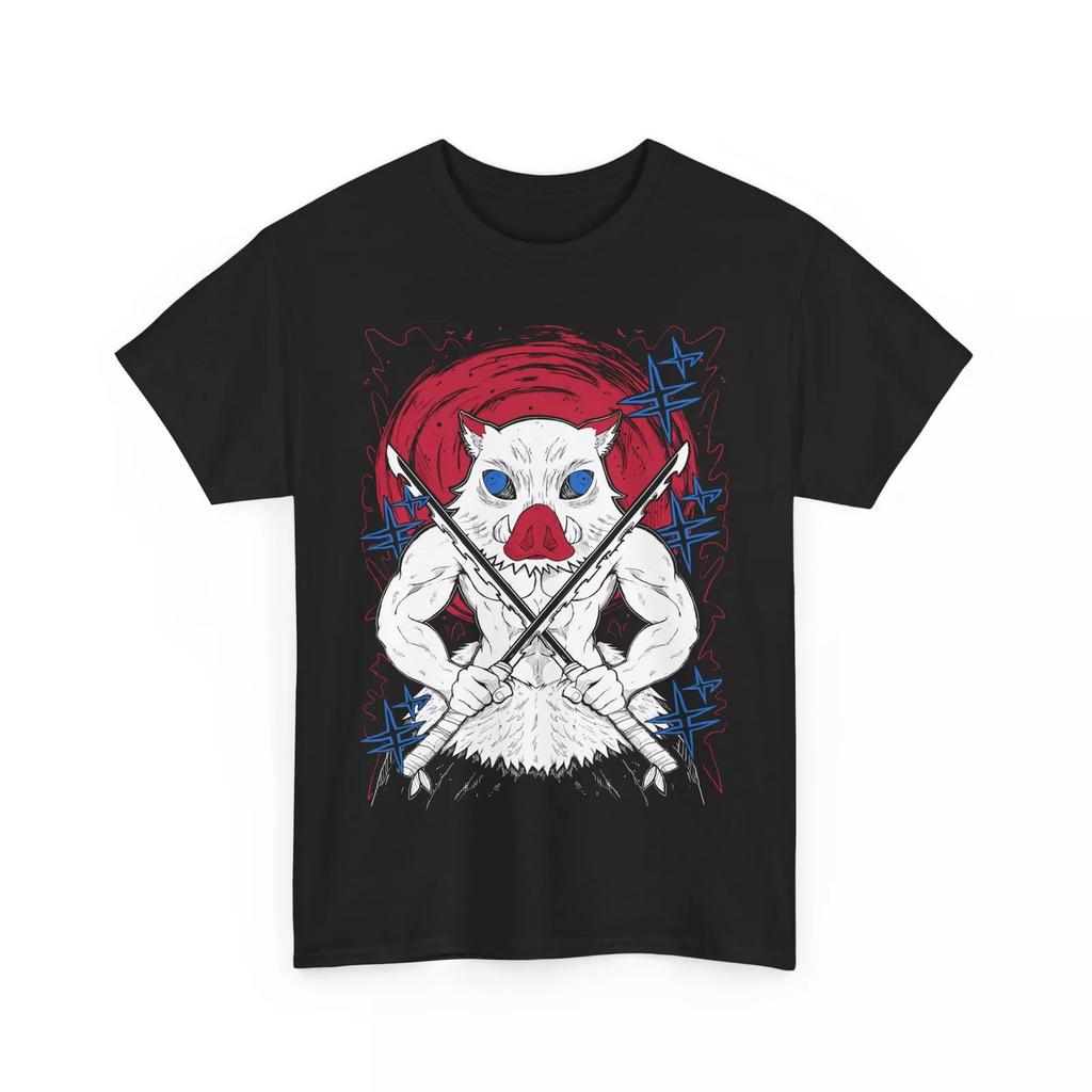 Inosuke T-shirt Demon Killer Kimetsu No Yaiba Anime Summer New Men's and Women's Streetwear