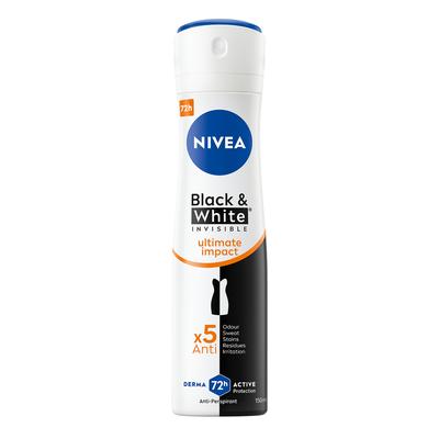 Nivea Black&White Invisible Ultimate Impact Antyperspirant W Sprayu 150Ml