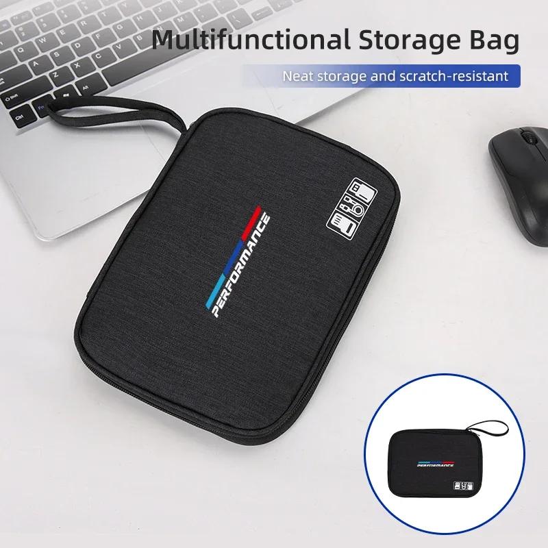 New Car Styling Digital Storage Bag Portable USB Data Cable Plug Case For BMW Motorsport X1 X3 X5 E39 E46 E90 F20 E60 F30 E