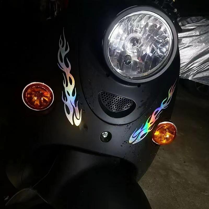 Motorcycle Flame Stickers Reflective Flame Car Sticker Decals Self-Adhesive Outdoor Flame Decals Accessories for motorcycles
