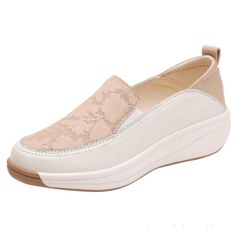 Women's Slip-On Thick-Soled Sponge Cake Loafers - Versatile, Non-Slip, Casual Flats In Large Sizes.