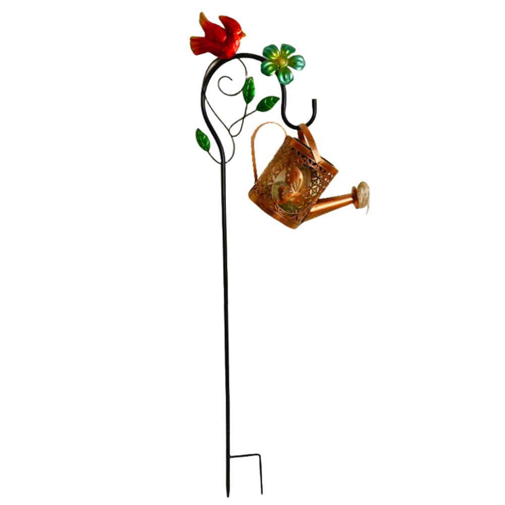 Solar Watering Can Light Metal Hanging Lantern Waterproof Hummingbird Watering Can Light Decorative for Garden Yard Balcony