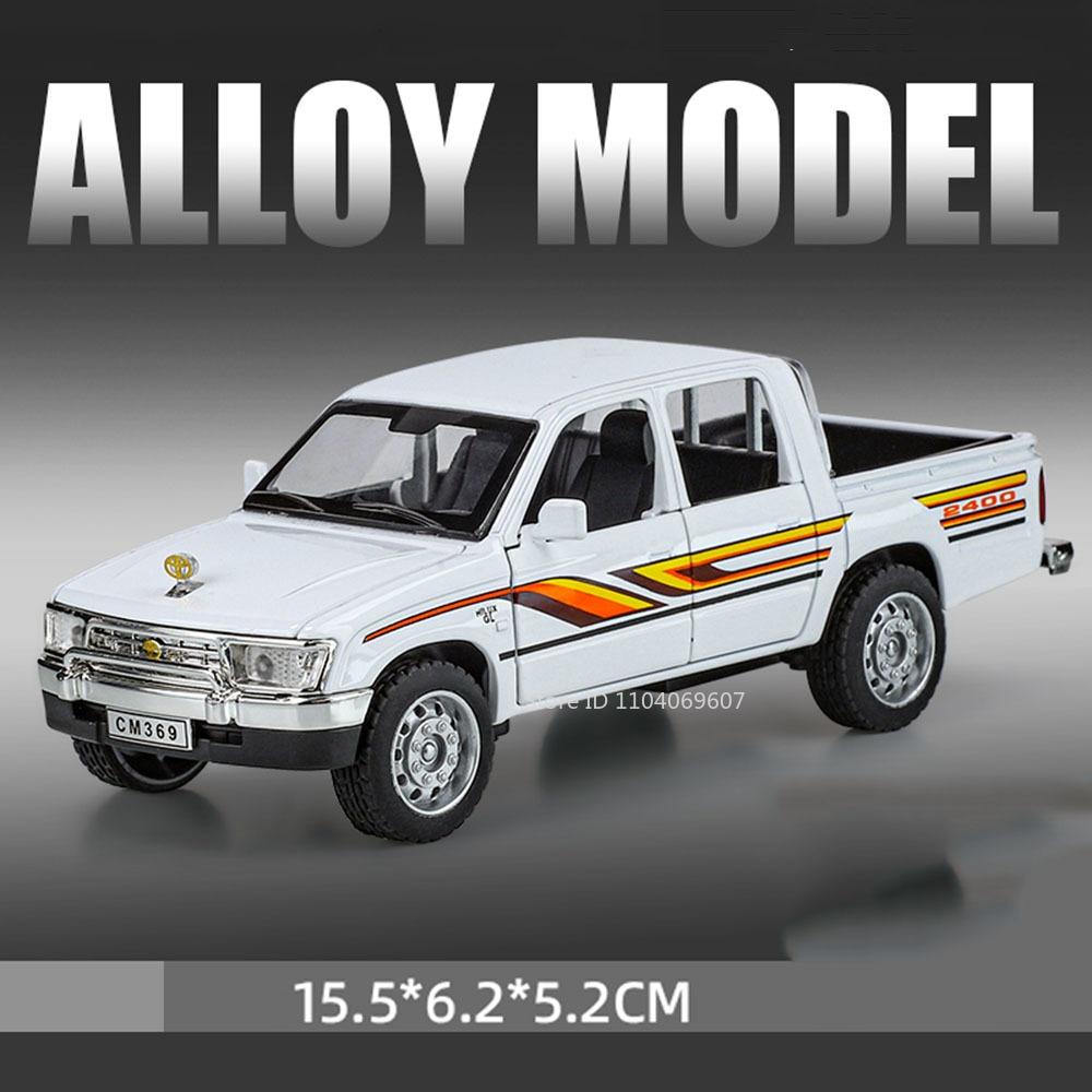 1:32 Tacoma HiLux Model Toy Off-road Vehicles Alloy Diecast Sound Light Doors Opened Pull Back Shock Absorption for Kids Gifts