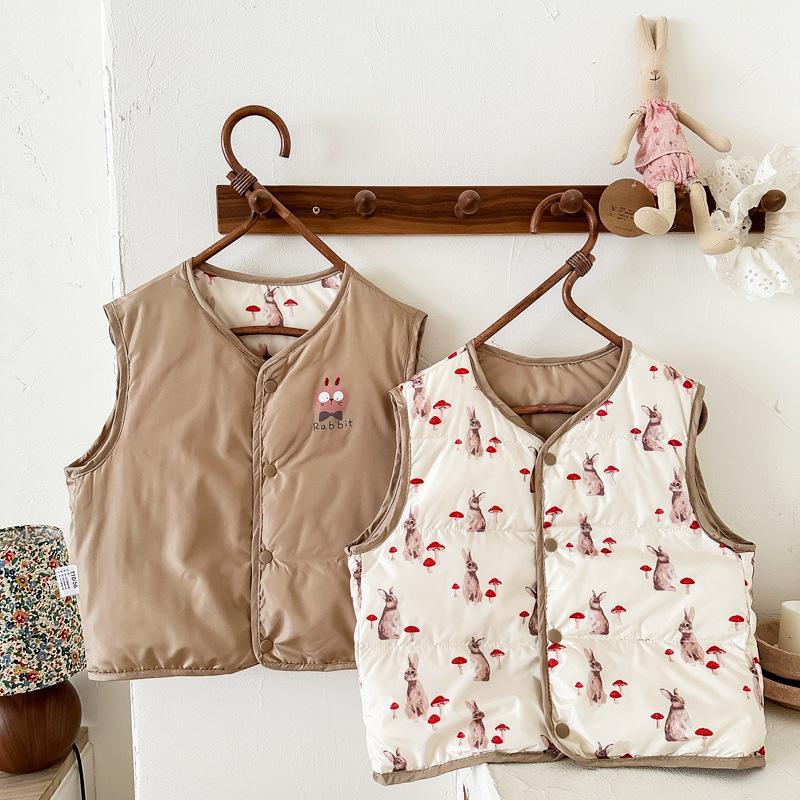 

Kids Thermal Lined Vest Winter Children Clothing Cold Protection Cotton Padded Sleeveless Infant Toddler Apparel Unisex Outerwear 90cm