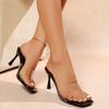 Plus Size 2025 New Open Toe Women's Slippers Square Toe Thin Heels Sandals Summer Classics Solid Party Dress Slippers