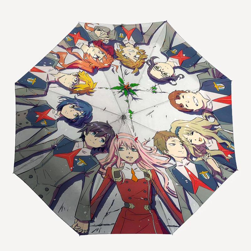 1pc Outdoor Umbrella with Anime Characters, Automatic Opening/Closing, Portable 3-Fold Design, 8-Rib Iron Frame - Perfect Gift for Fans, Traveler