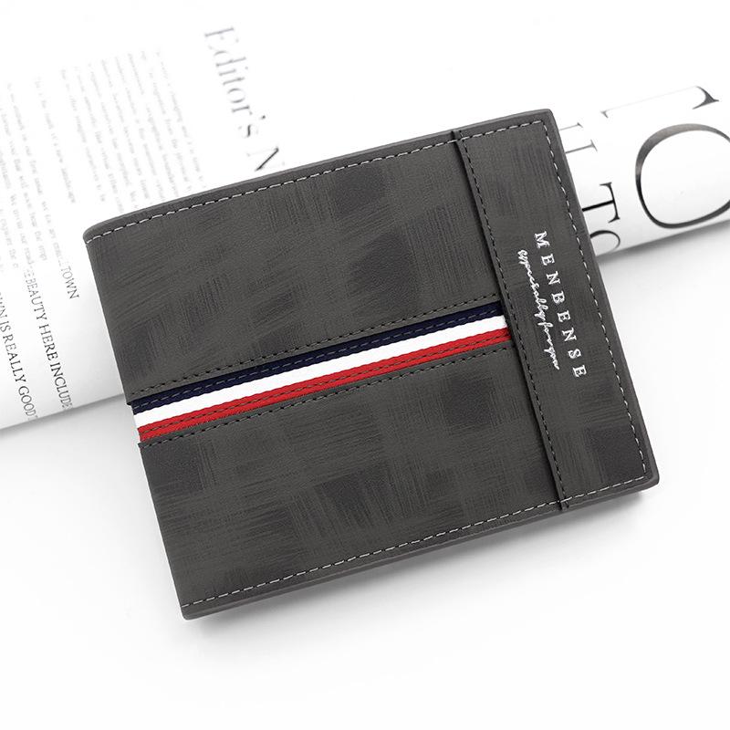 Classic Frosted Men's Tri-fold Wallet with Coin Pocket and Multi-card Slots
