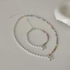 Dopamine Color Beaded Pearl Bow Necklace Bracelet Female Cute Exquisite Fashion Versatile Neck Chain Collarbone Chain