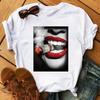 New Sexy Lips Unisex Tshirt Fashion Graphic Printed Tshirt Harajuku  Ulzzang Rose Diamond Snake Lips Casual Tops Tee