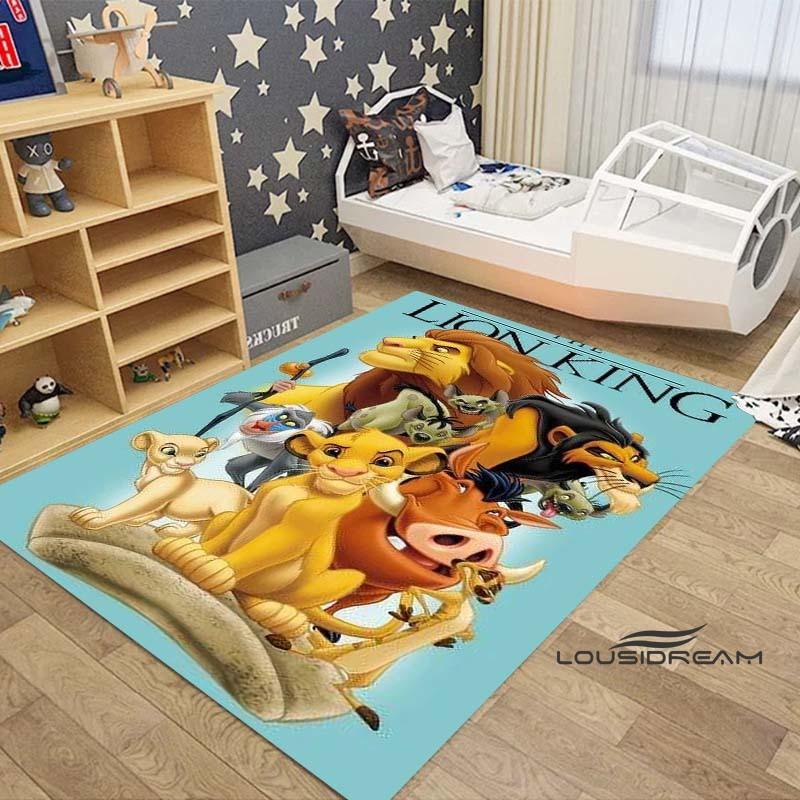 Customizable large Simba Lion King cartoon rug, suitable for living rooms, children's bedrooms, sofas, doormats, and is non-slip