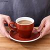 180ml keramický hrnek s hrnkem a podšálkem v jednom, sada amerických elegantních šálků a podšálků na latte, jednoduchá sada na pití do domácnosti a kanceláře
