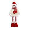 Yousheng Christmas Plush Doll Decoration Stuffed Standing Snowman/Santa Claus/Elk Figurine with Retractable Long Leg for Holiday Winter Home Table