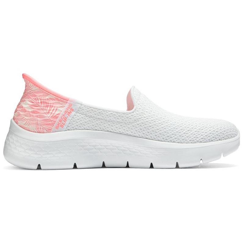Skechers Go Walk Flex Women Cushioned Wear Resistant Low Top Casual Shoes White Pink 124829-WPK