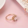 New Square Natural Zircon Ring Bride Wedding Fashion Jewelry  Rose Gold Color Rings For Women Crystal Gift