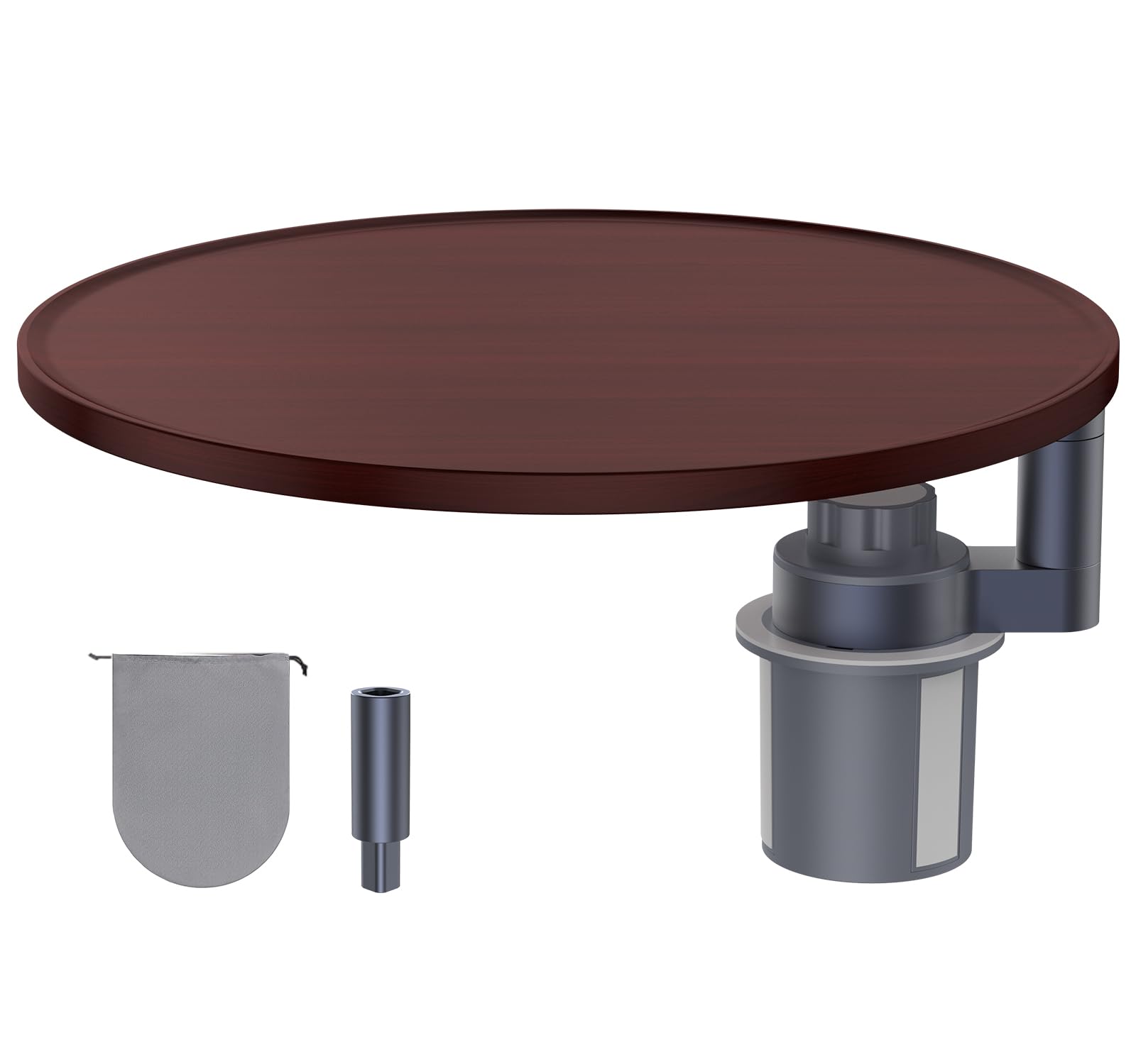 

OKYES Car Attaches to Drink Holder to Eat and Work in the Birch Wood and Aluminum Alloy Computer Suitable for Driver and Passenger Height Stable and