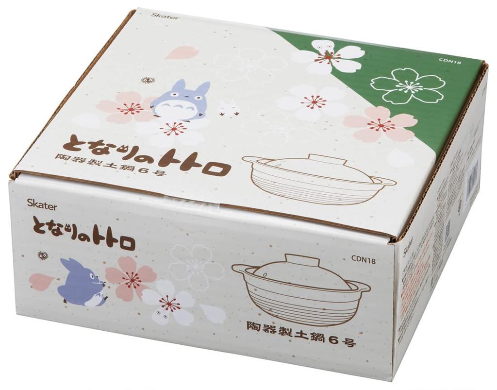 Skater Earthen Pot 6 My Neighbor Totoro Cherry Blossom Pattern Ghibli No. 22.6xH11.6cm CDN18-A