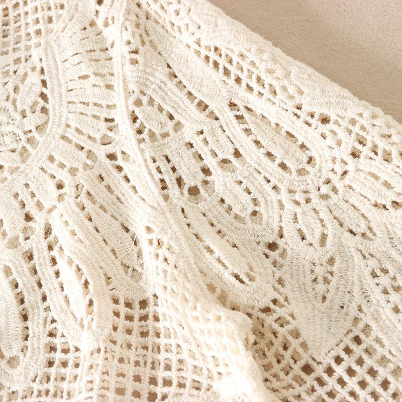 DIMANAF 2025 New Summer Basic Shirt Women Lace Blouse Short Tops Tees Casual Loose White Short  Tees