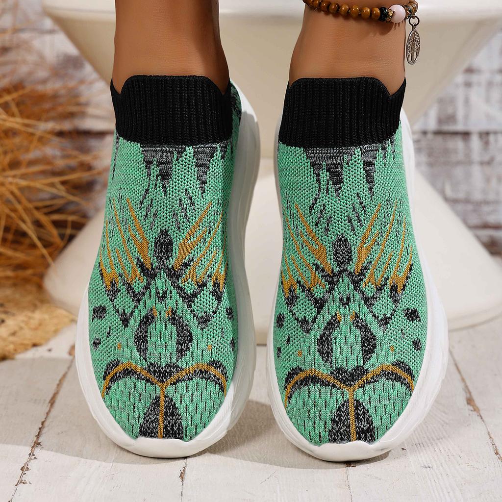 Women Sneakers 2025 New Sporty Casual Knitted Mesh Shoes for Women Breathable Shoes Fashion Comfortable Slip-On Sneakers Women