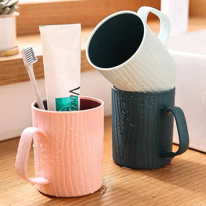 Bathroom Tumblers Plastic Mouthwash Cup Coffee Tea Water Mug Home Travel Solid Color Toothbrush Holder Cup Drinkware Tools
