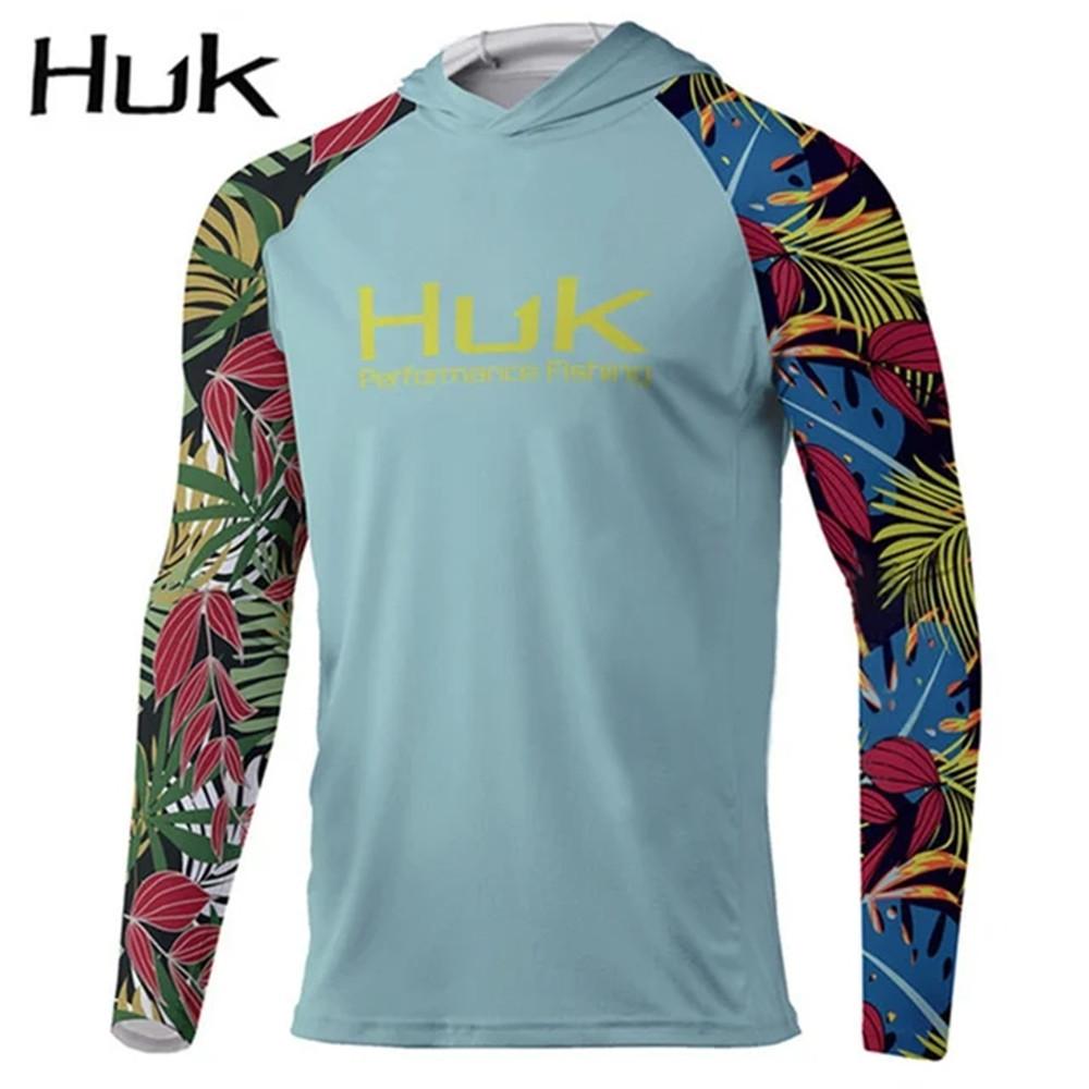 HUK fishing suit men's summer upf + 50 ice silk breathable and quick-drying fishing hooded long-sleeved Luya fishing suit