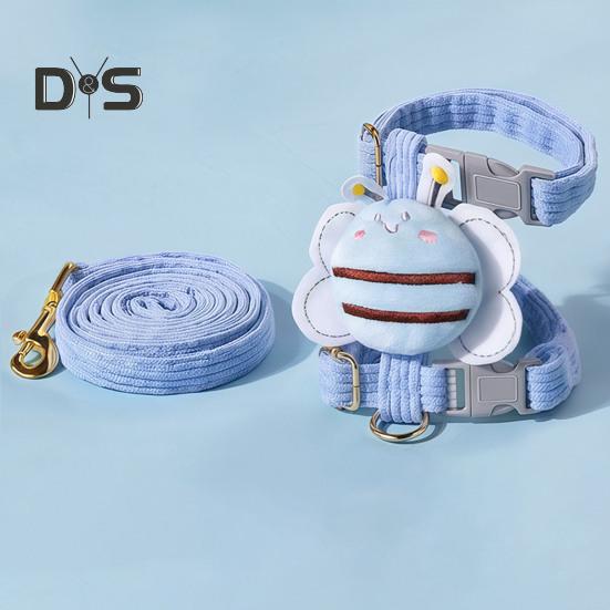 Набір шлейки та повідця для котів, регульована шлейка для кошенят, що не дозволяє втекти, з мультяшною бджілкою, для малих та середніх котів, собак, для прогулянок на вулиці