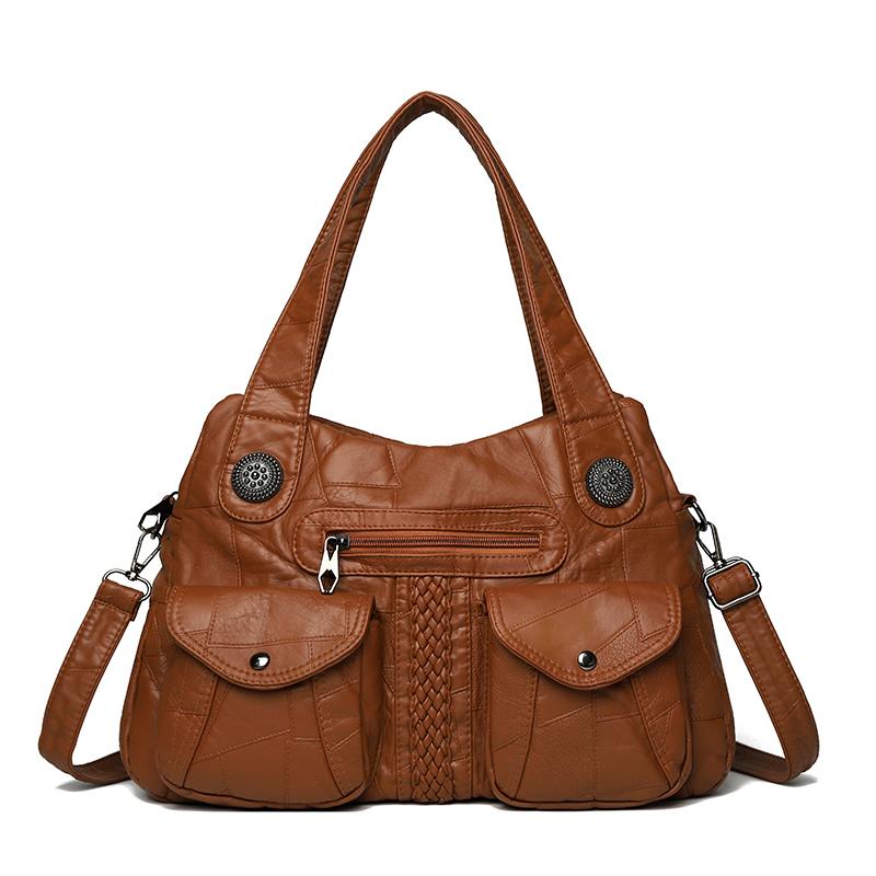 Retro Soft Washing Leather Women Shoulder Crossbody Bags High Quality Handbags Fashion Luxury Female Tote Bag Sac A Main Wallet