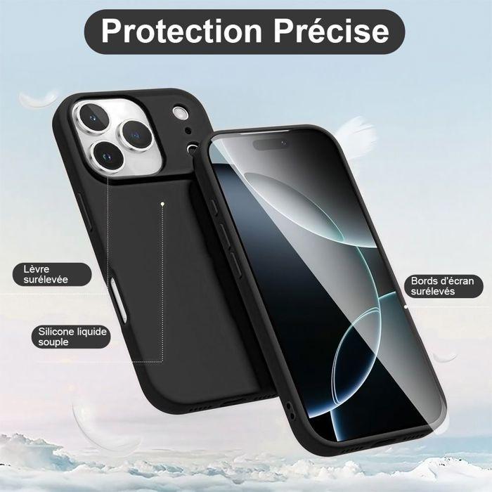 Coque avec Cordon - BOOLING - pour iPhone 17 Pro Max - Silicone Antichoc - Noir