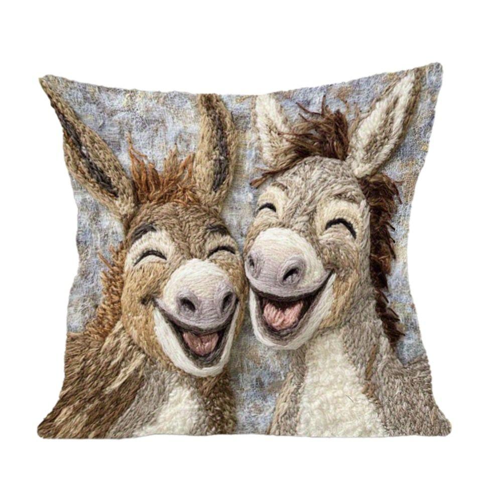 45x45 Donkey Pillowcase Cartoon Donkey Plush Pillow Case Cute Cushion Cover Home Decor