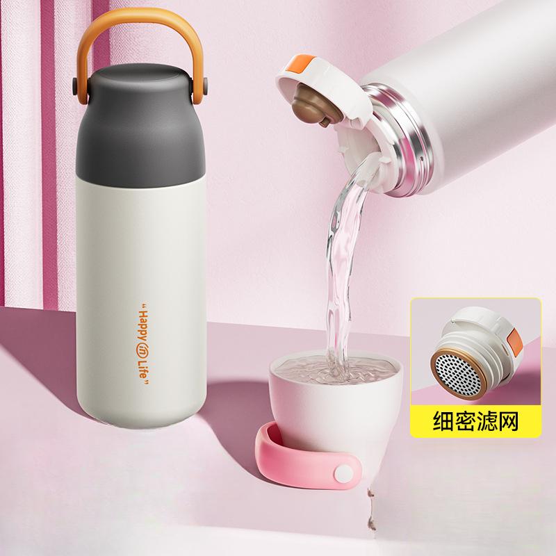 500ml Neue 316 Edelstahl Isolierflasche für Studenten Tragbarer Hand-Tee- und Wasserbecher Sport-Thermoskanne Wasserflasche