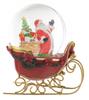 Glass Ball Sleigh with Santa Claus 19x13x17cm