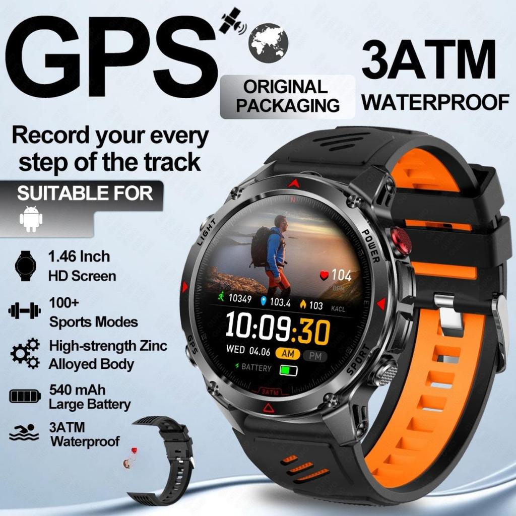 New GPS Precise Positioning Smart Watch IP68 Waterproof Compass Altimeter LED Lighting 100+ Sports Health Management Smart Watch