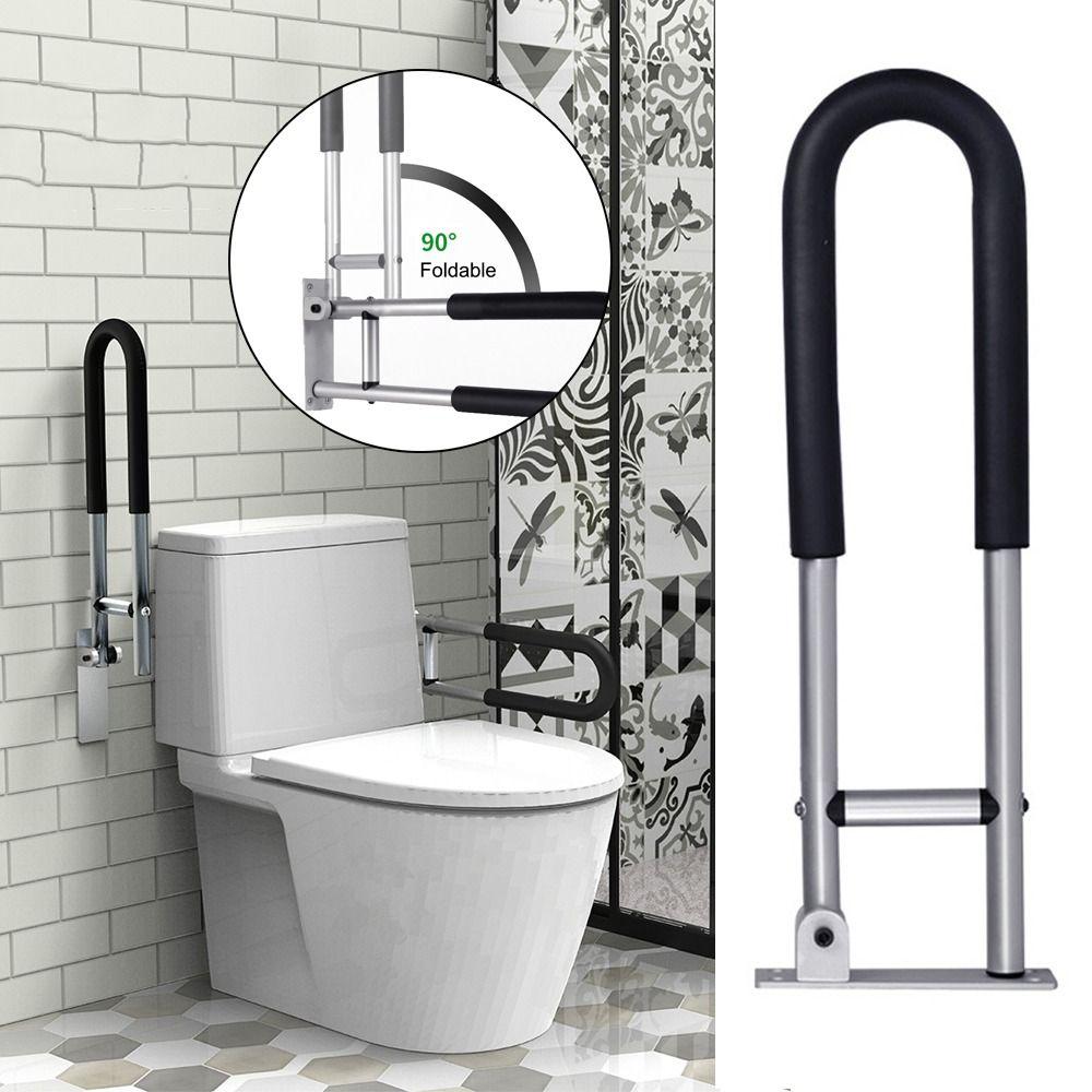 Foldable Toilet Armrest Aluminum Alloy Elder Handrails Practical Grab Bars Rails