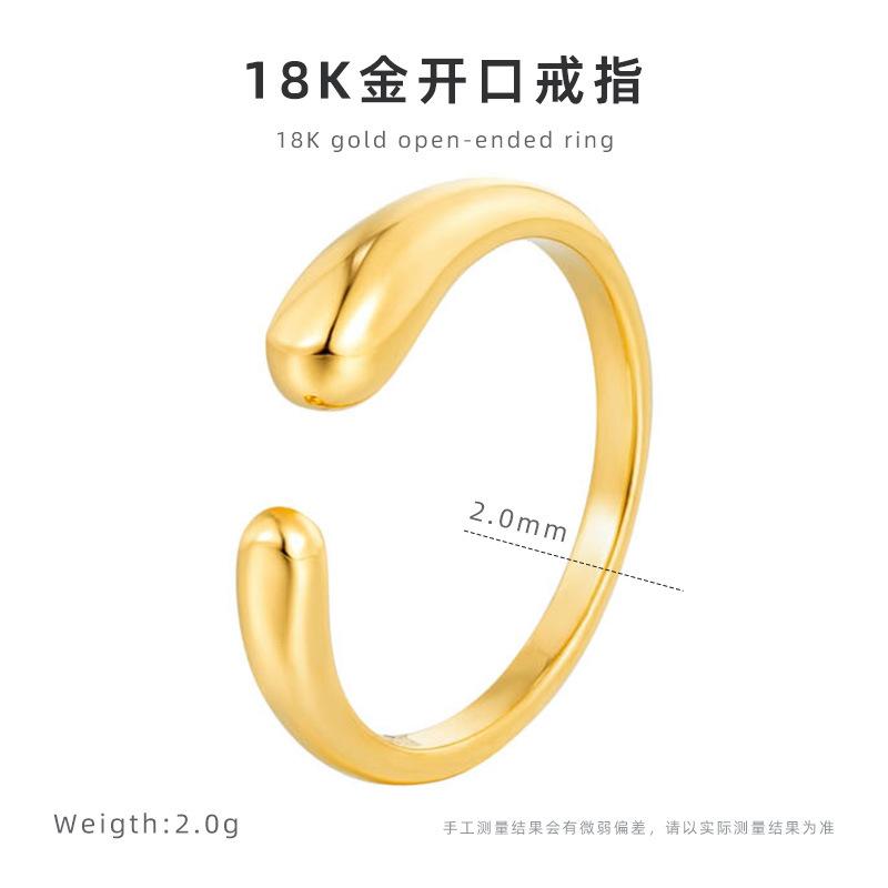 

Кольцо с жемчужиной в виде капли воды в корейском стиле, женское, не тускнеющее, нишевое открытое кольцо, титановая сталь с гальваническим покрытием, парное кольцо 9