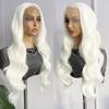 AIMEYA White Lace Wig 13x4 Long Body Wave Lace Front Synthetic Hair Wigs for Women Natural Hairline Daily Wear Cosplay Party