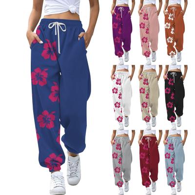 Women's Casual Fashion Print Casual Drawstring Elasticated Waist Drawstring Pants