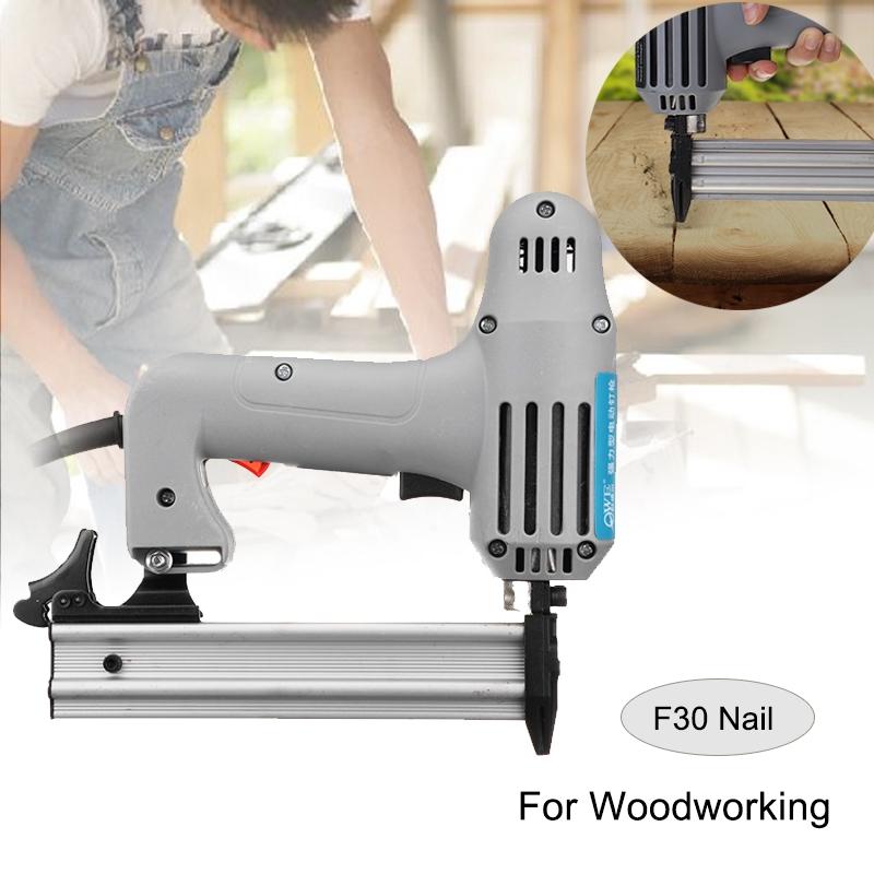F30 Nail Electric Straight Nailer Nailing Device Woodworking Portable Grey AC 220V 1800W