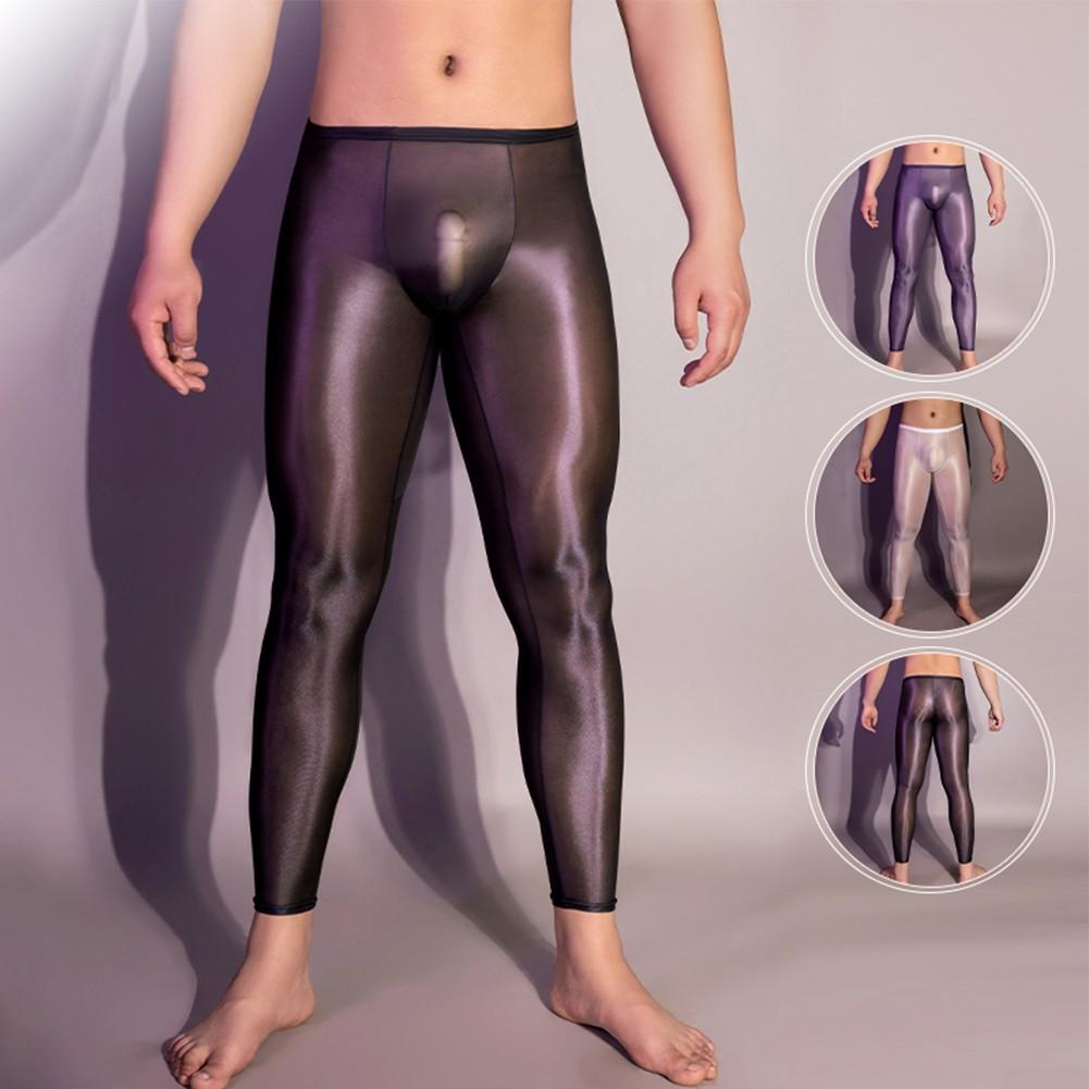 Leggings Shiny Leggings Mens Underwear See Through Sexy
