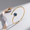 Vnox Gold Plated Thin Lines Cuff Bracelet, Türkiye  Lucky Blue Eye, Adjustable Wrist Bangle Jewelry Gifts