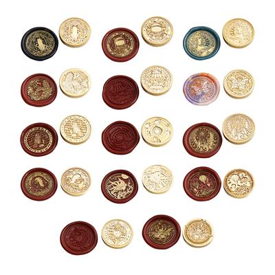 30mm Round Seal Stamp Head Antique Metal Seal Stamp Head for Seal Letter Envelope Card Scrapbooking Craft Embellishment
