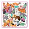 Aurora Series Cat Party Silk Scarf