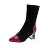 Women's Boots Fabric High Heel Autumn Sock Boots Women Fashion Zipper Pumps Pointed Toe Slip on All-match Single Boots Size35-40