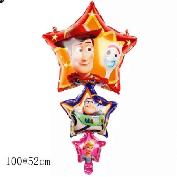 Toy Story Birthday Decorations, Character Balloons, HAPPY BIRTHDAY, Kids Celebration, Party Balloon Set