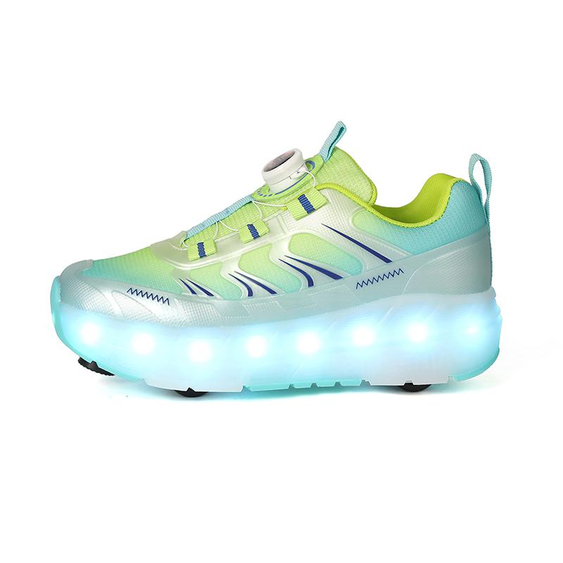 

Kid s Roller Skates Removable Flat Charging LED Four Wheels Glowing Sports Shoes Pink Women s Glowing Sneakers 29 флуоресцентный зеленый