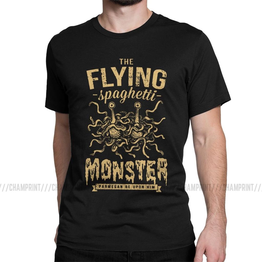 The Flying Spaghetti Monster T Shirt Men Funny TShirt Round Neck Flying Spaghetti Monsterism Pastafarianism FSM Tee Shirt